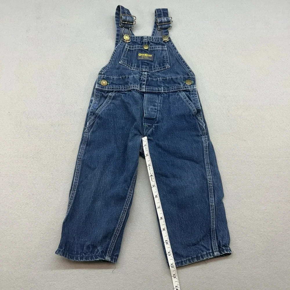 Vintage Oshkosh Vestbak Bib Overalls Denim Kids Toddler Size 2t/3t USA Cotton